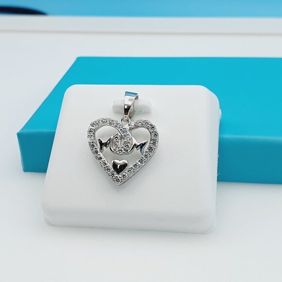 "925 Sterling Silver CZ Beautiful Mom Pendant for Women, 1USPAR4087 - Picture 8 of 11